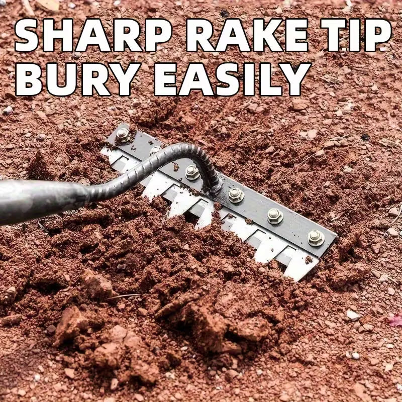 REDBUILD Iron Weeding Rake 2.0 ( 6 Teeth ), Iron Rake for Gardening and Weedings, Heavy Duty Gardening Hand Weed Puller