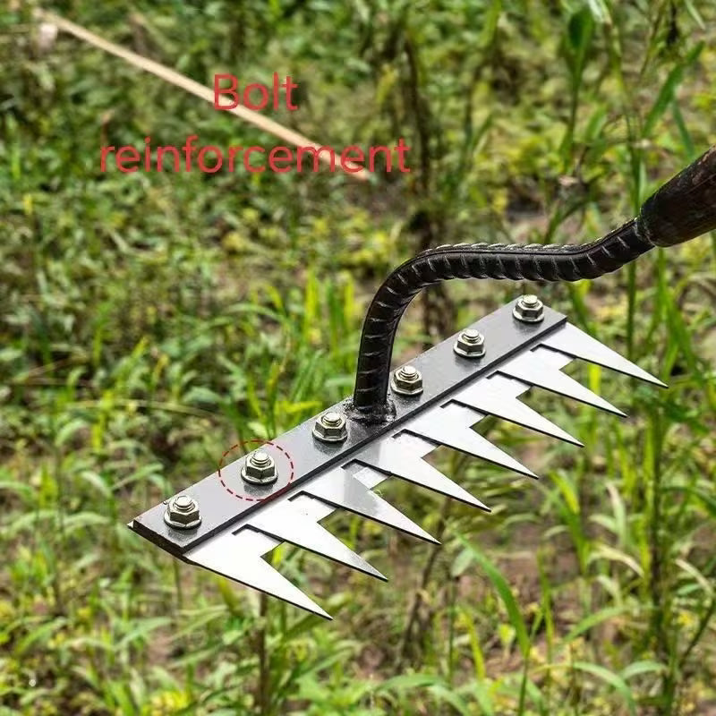 REDBUILD Iron Weeding Rake 2.0 ( 6 Teeth ), Iron Rake for Gardening and Weedings, Heavy Duty Gardening Hand Weed Puller