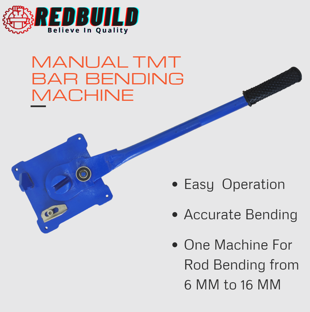 REDBUILD™ Heavy Duty Manual Bar Bending Machine | TMT Rebar Tool | Stirrup Ring Making | Construction Equipment