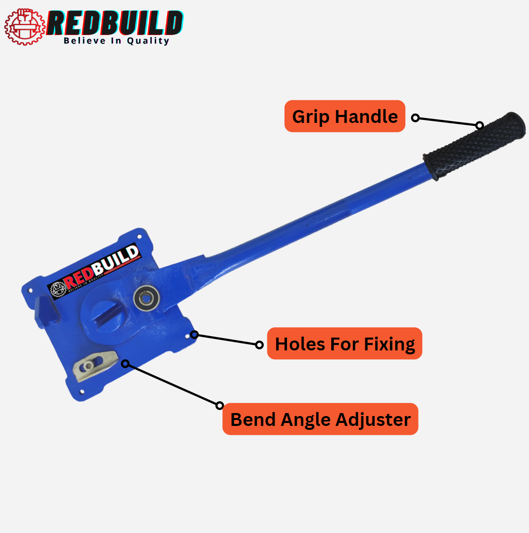 REDBUILD™ Heavy Duty Manual Bar Bending Machine | TMT Rebar Tool | Stirrup Ring Making | Construction Equipment