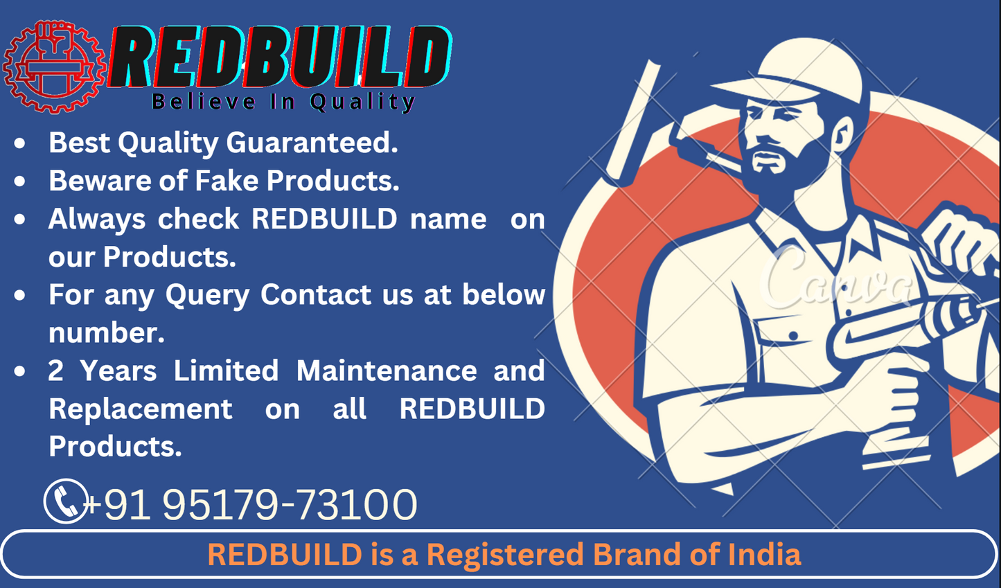 REDBUILD Heavy Duty Earth Auger Hole Digger | Garden Digger